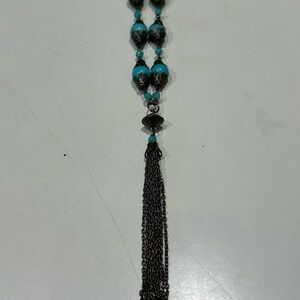 Turquoise Colored Beaded Necklace